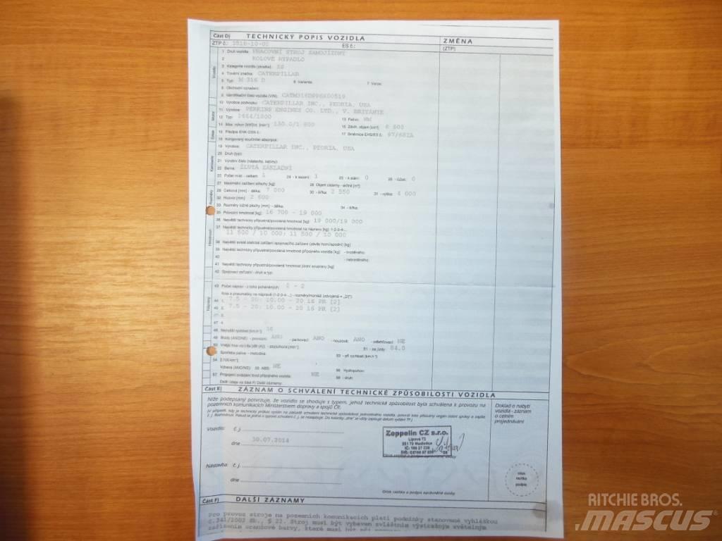 CAT M 316 D Ratasekskavaatorid