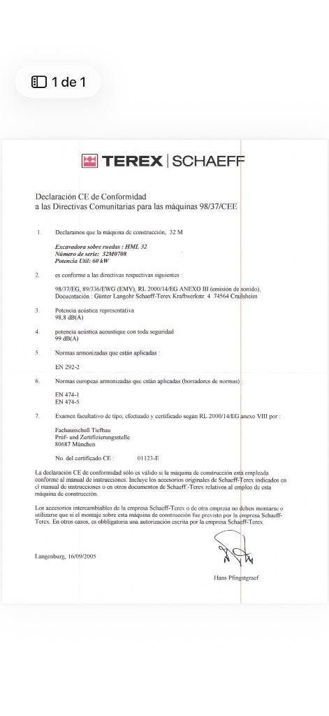 Terex HML 32 Ratasekskavaatorid