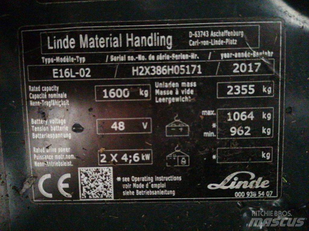 Linde E16L-02 Elektritõstukid