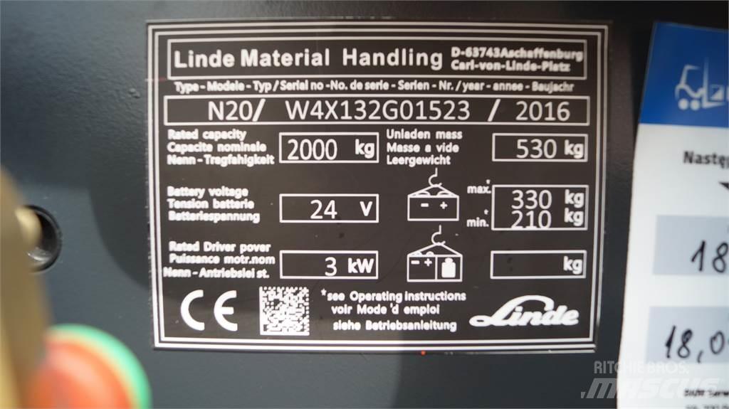 Linde N20 kurz Madalkomplekteerimistõstuk