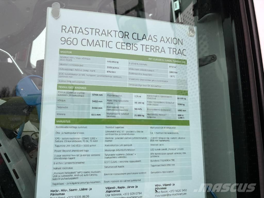 CLAAS Axion 960TT Traktorid