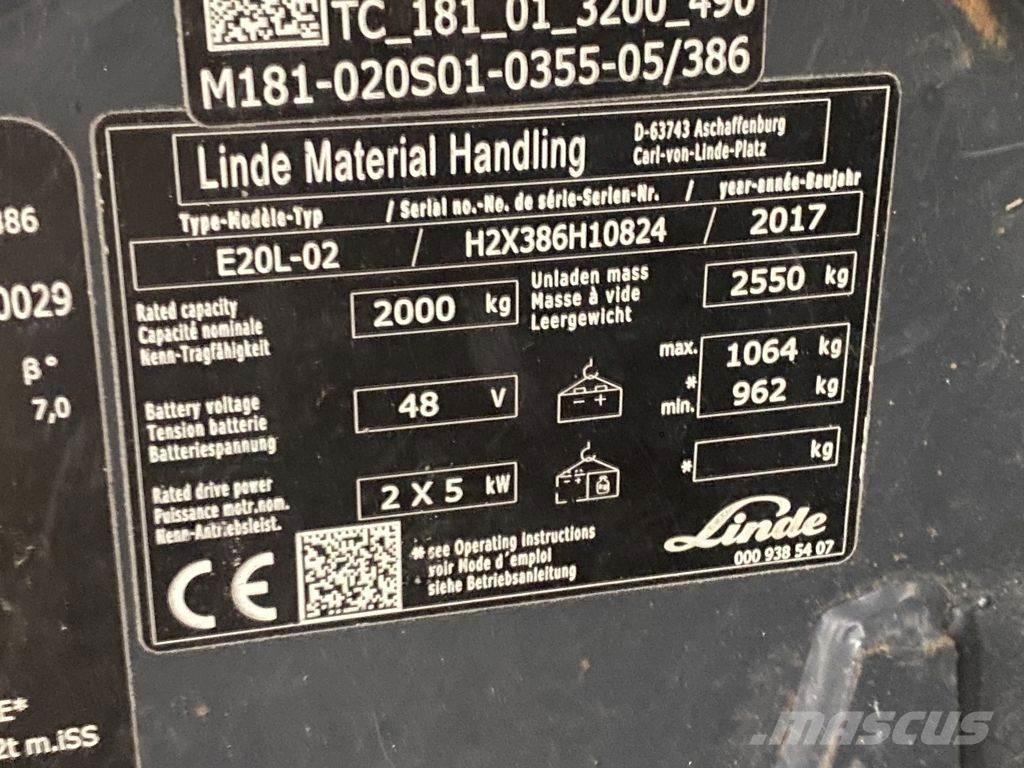 Linde E20L-02 Elektritõstukid