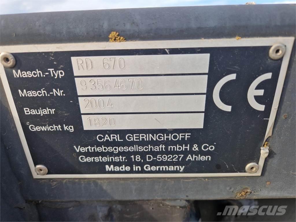 Geringhoff RD 670 Lisavarustus ja komponendid