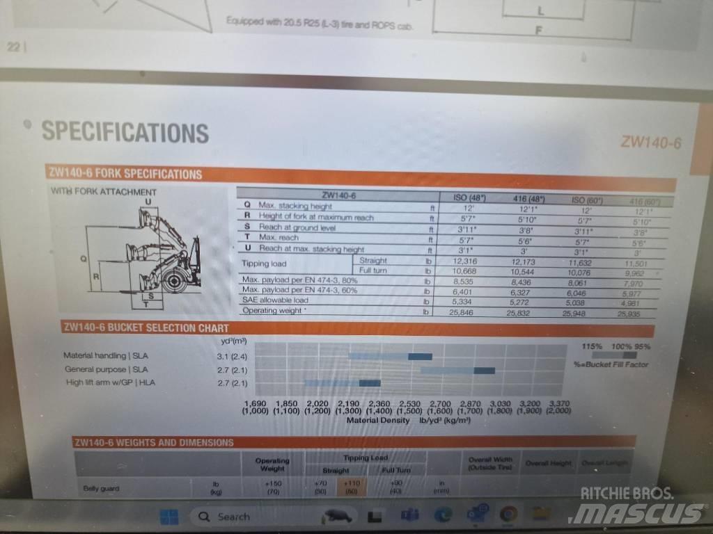 Hitachi ZW 150-6 Rataslaadurid