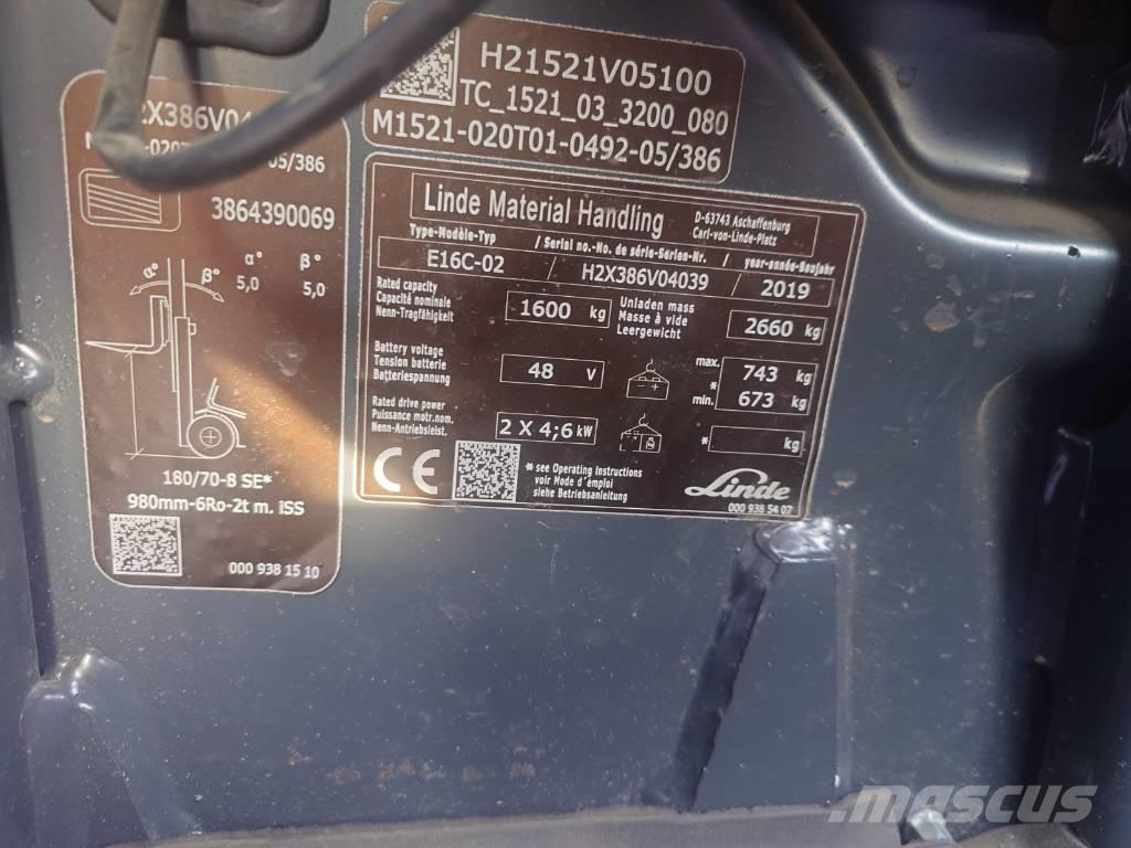 Linde E16C/386 Elektritõstukid