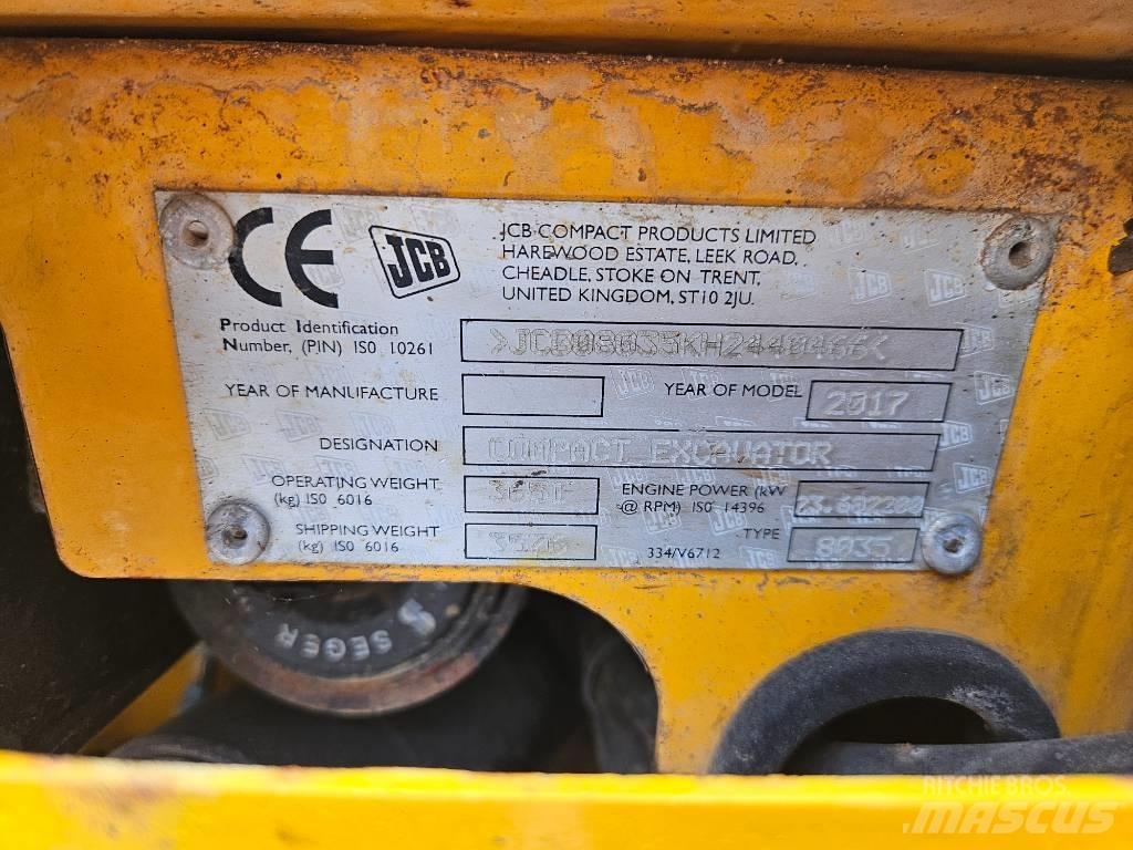 JCB 8035 ZTS + QH Miniekskavaatorid < 7 t