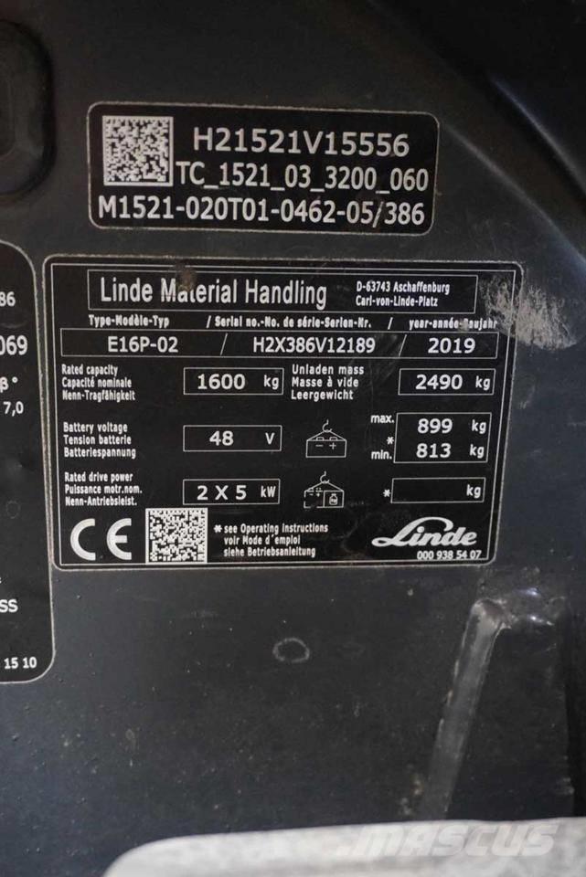 Linde E 16 P Elektritõstukid