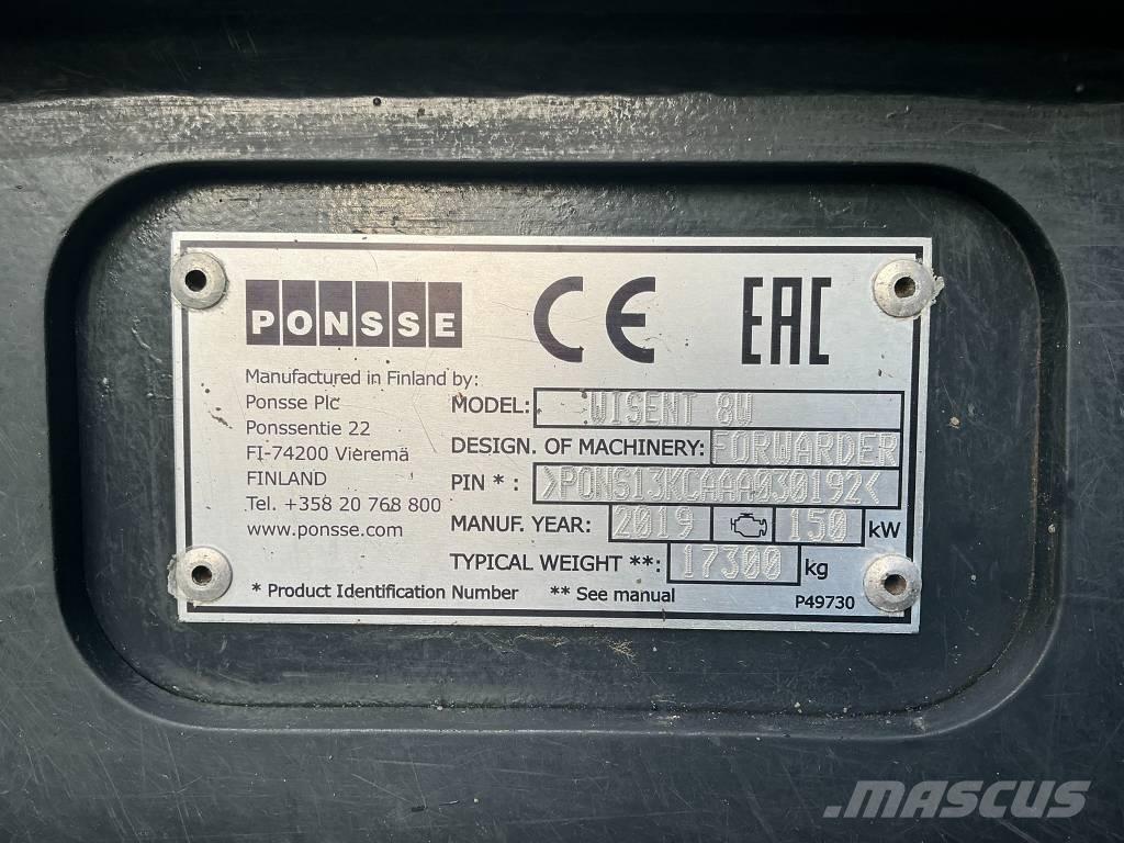 Ponsse Wisent 8W Forwarderid