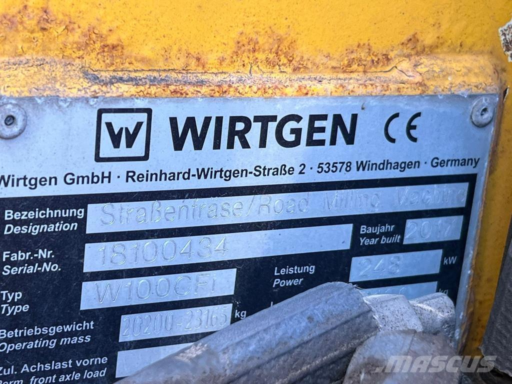 Wirtgen W100CFI Asfaldi külmfreesimise masinad