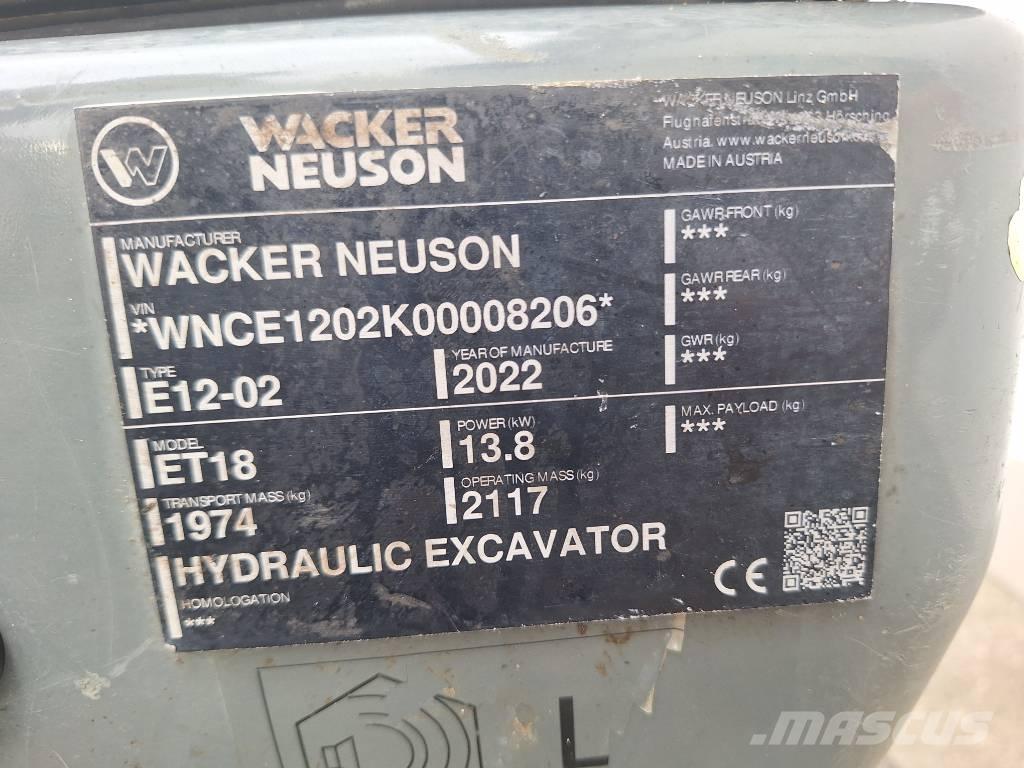 Wacker Neuson ET 18 Roomikekskavaatorid
