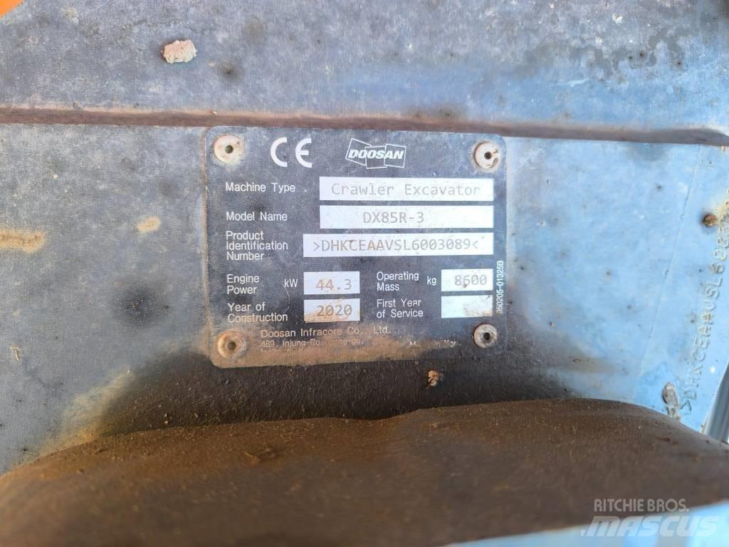Doosan DX 85 R-3 Väikeekskavaatorid 7t-12t