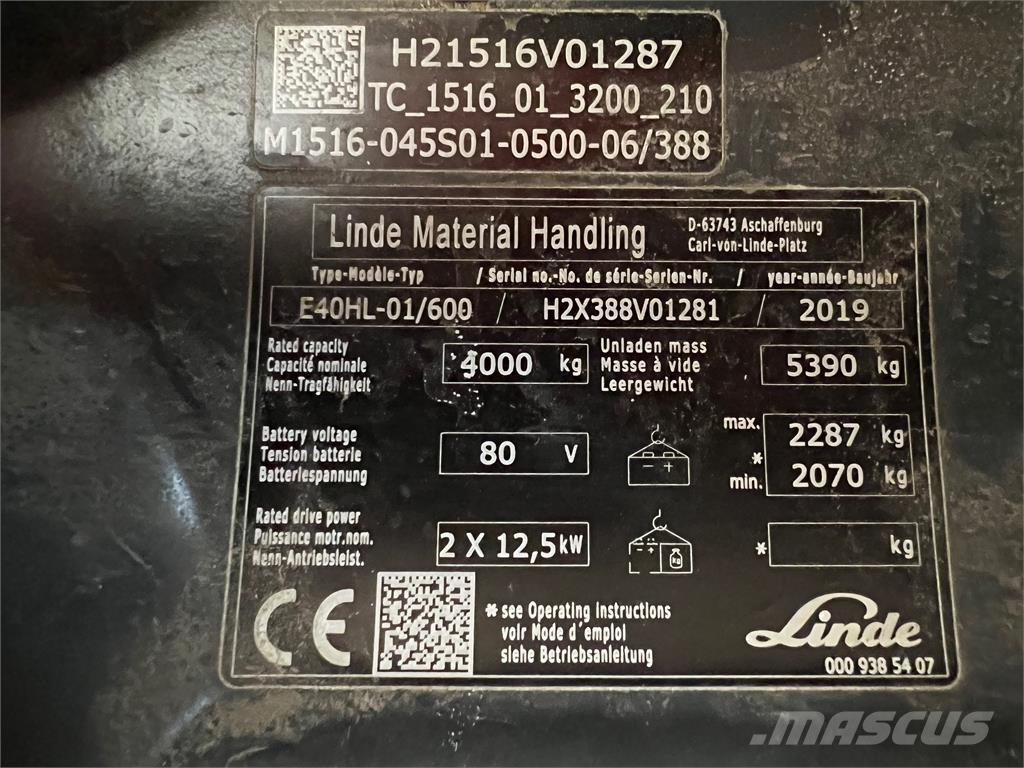 Linde E 40/600 HL Elektritõstukid