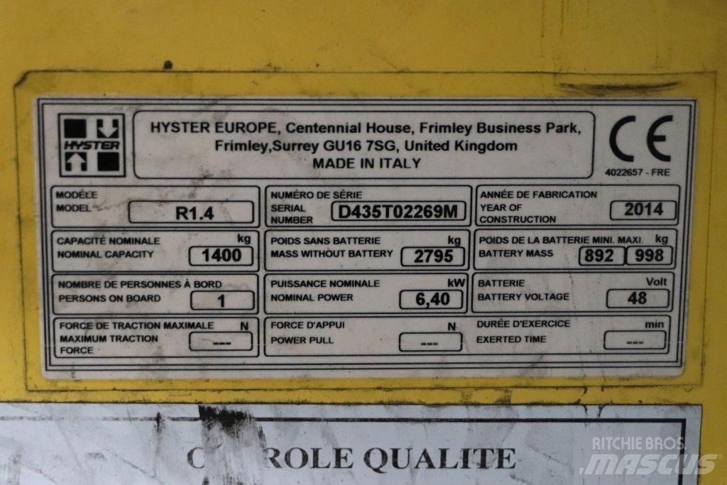 Hyster R1.4 Lükandmastiga tõstukid
