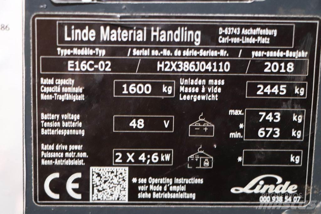 Linde E16C-02 Elektritõstukid