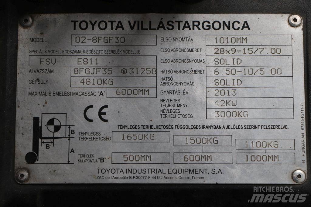 Toyota 02-8FGF30 Gaasitõstukid