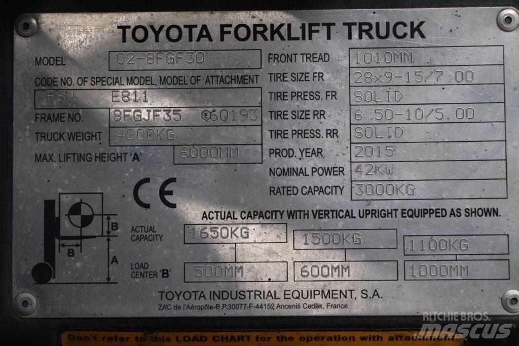 Toyota 02-8FGF30 Gaasitõstukid