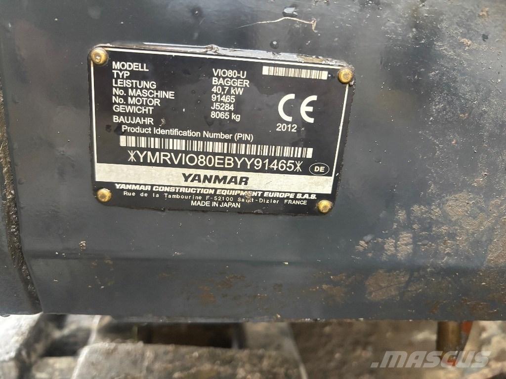 Yanmar Vio 80 U Väikeekskavaatorid 7t-12t