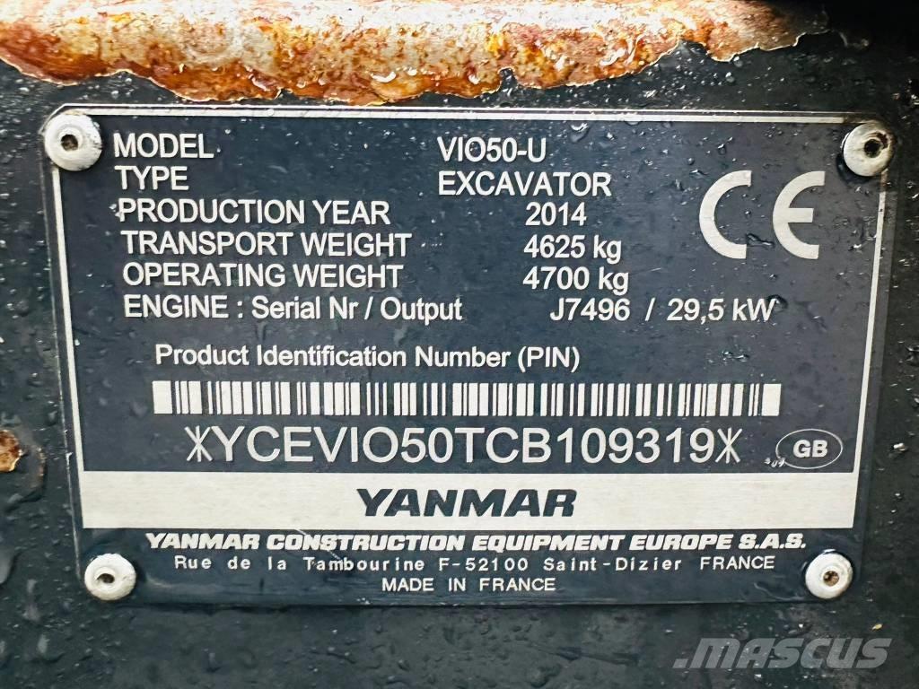 Yanmar Vio 50 U Miniekskavaatorid < 7 t