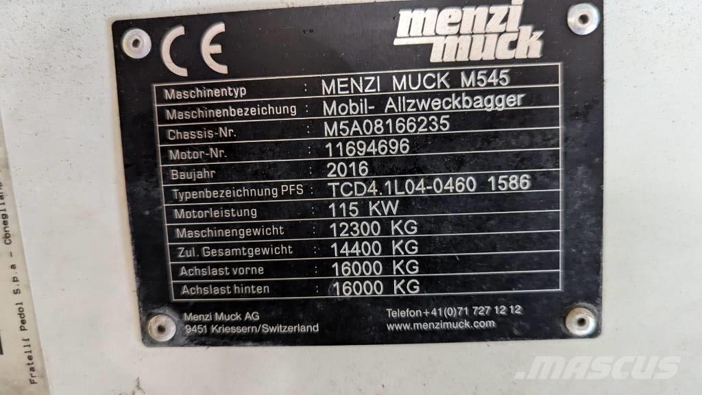 Menzi Muck M545 Ratasekskavaatorid