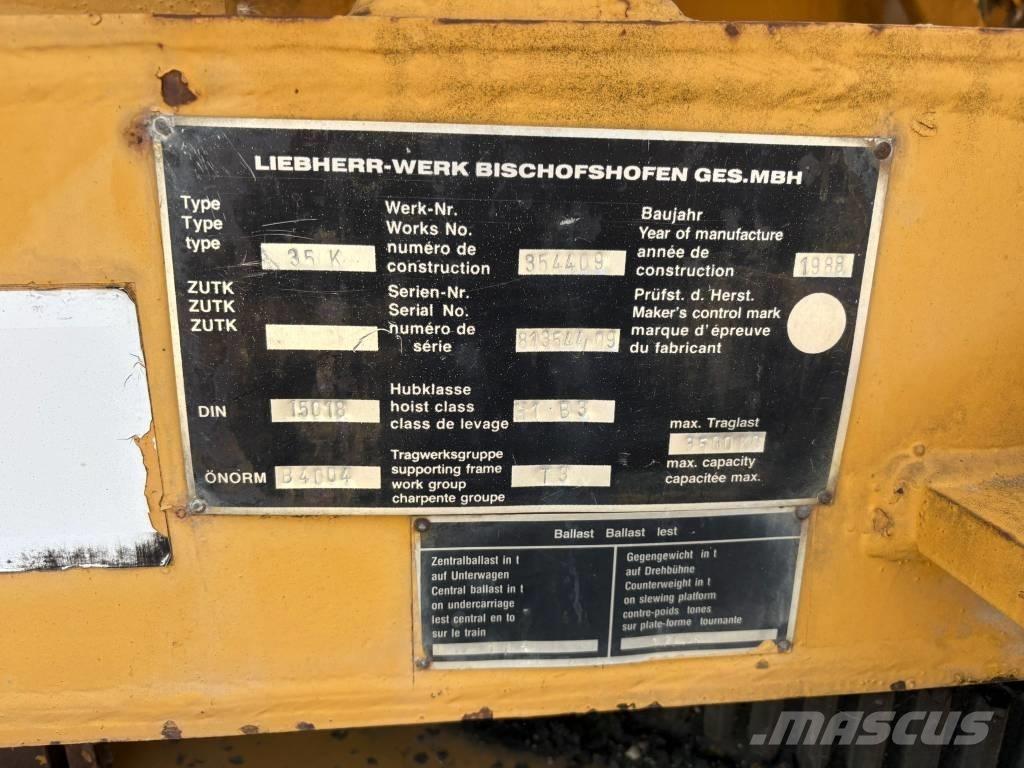 Liebherr 35 K Tornkraanad