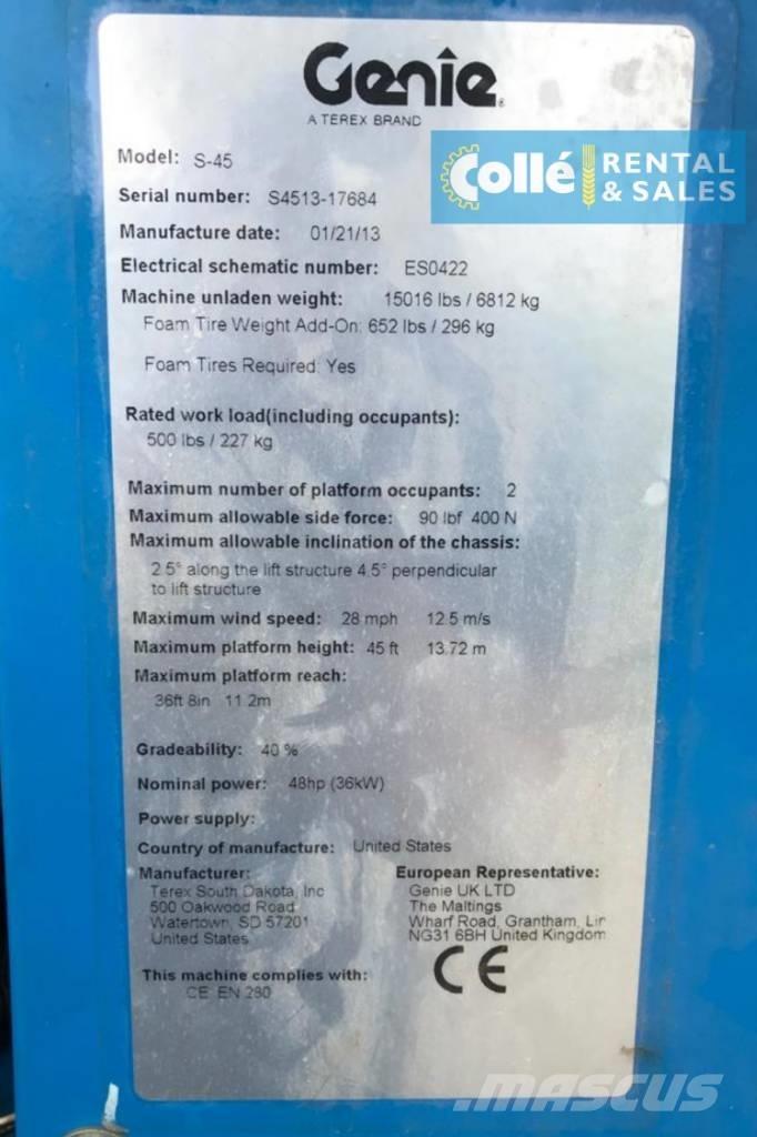 Genie S-45 | 2013 Teleskoop poomtõstukid