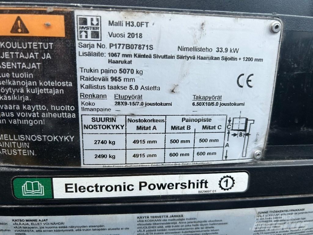 Hyster H 3.00 FT Diiseltõstukid