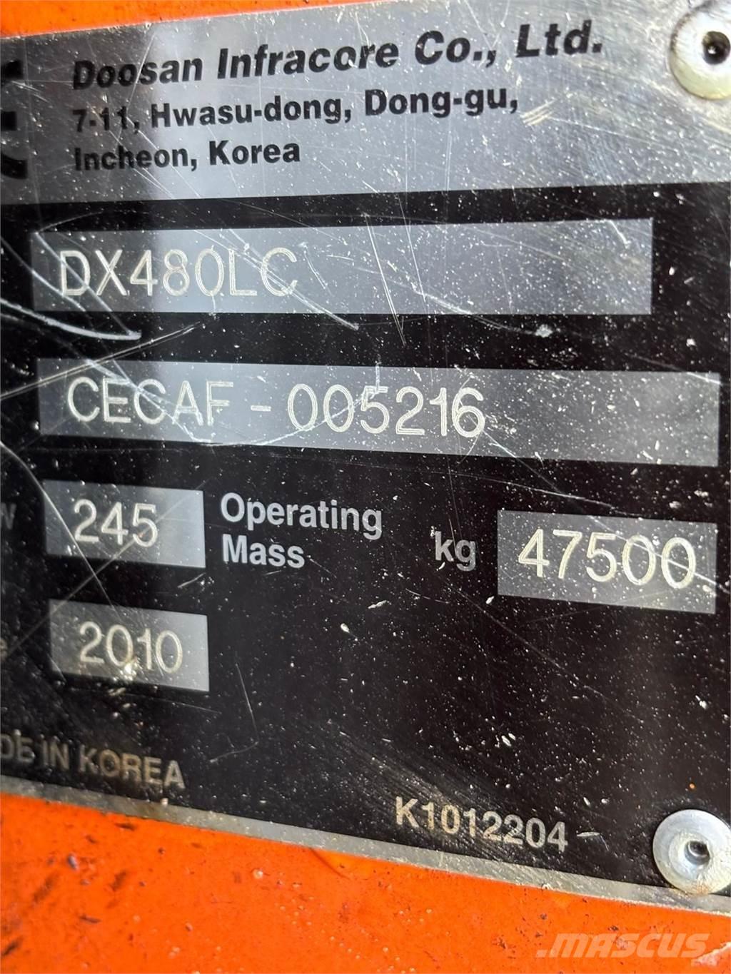 Doosan DX480LC Roomikekskavaatorid