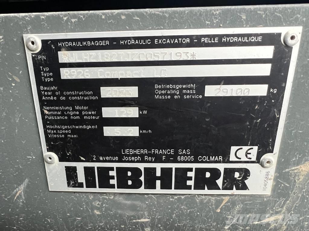 Liebherr R926 Comp Roomikekskavaatorid