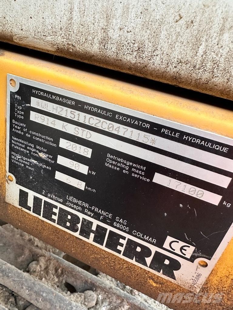 Liebherr R 914 K STD Roomikekskavaatorid