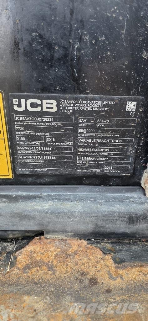 JCB 531-70 Agri Teleskooplaadurid