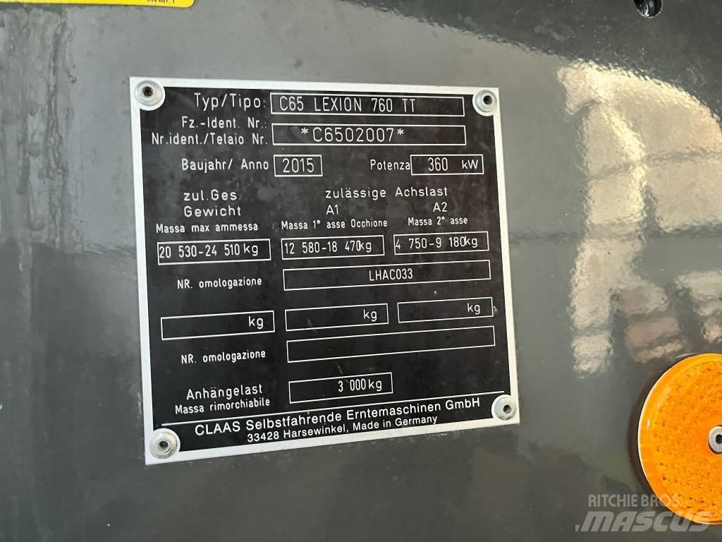 CLAAS Lexion 760 TT Teraviljakombainid