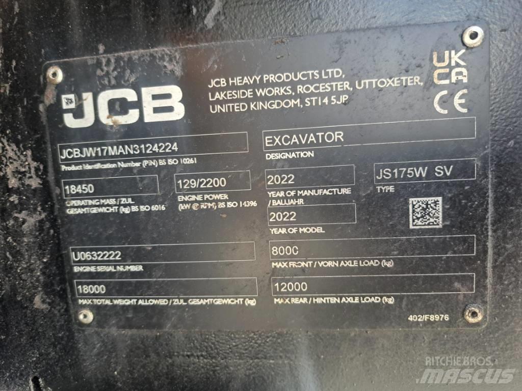 JCB JS 175 W Ratasekskavaatorid