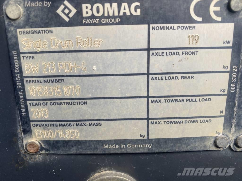 Bomag BW 213 P D H-4 Ühe trumliga rullid