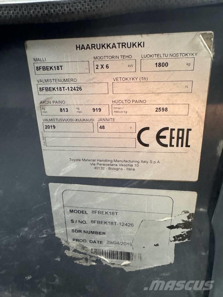 Toyota 8 FBEK 18 T Elektritõstukid