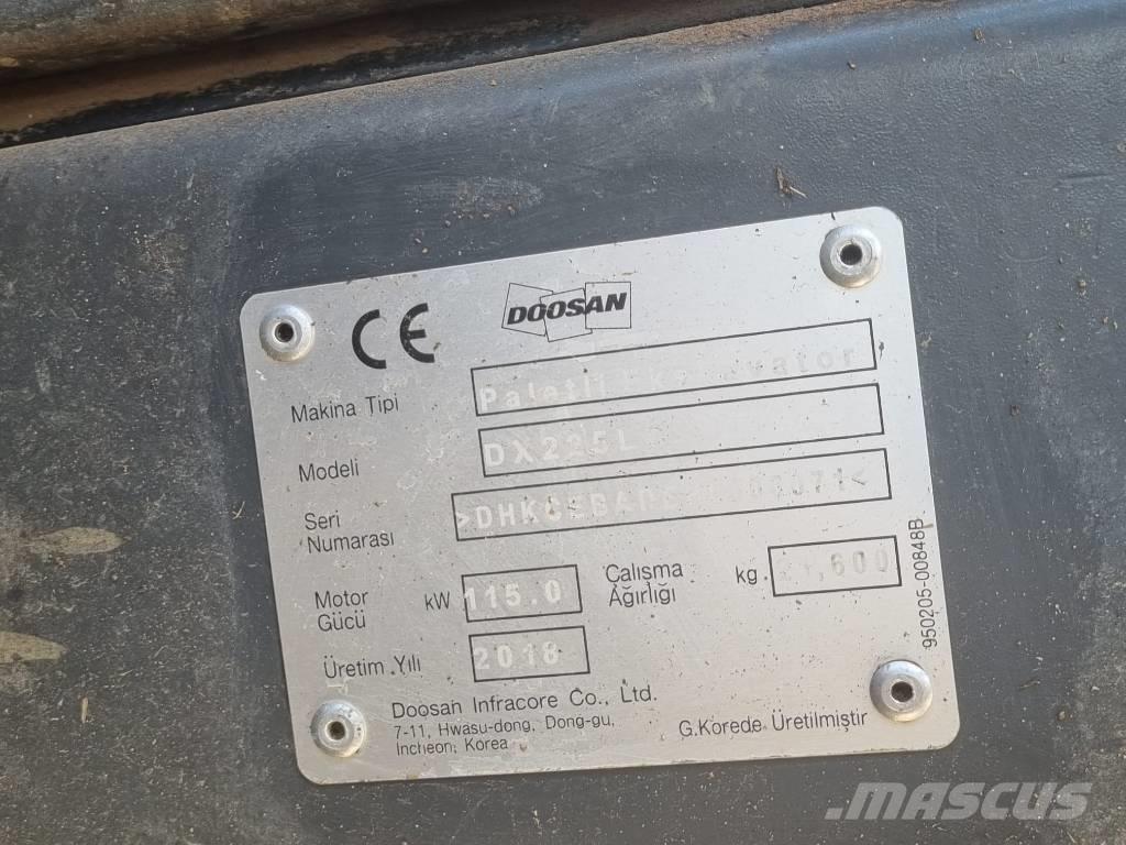 Doosan DX 225 Roomikekskavaatorid