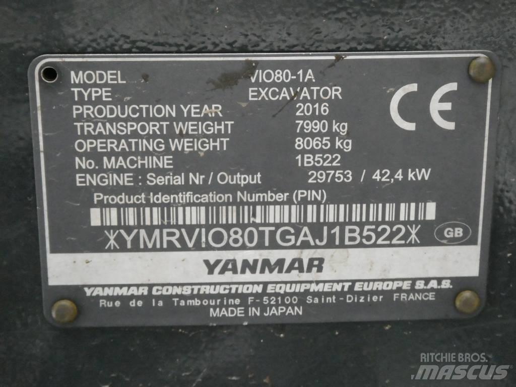 Yanmar Vio 80-1A Väikeekskavaatorid 7t-12t