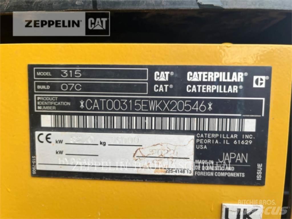 CAT 315-07B Roomikekskavaatorid