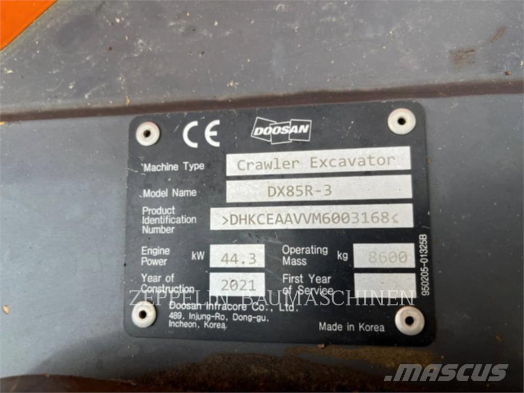 Doosan DX85R-3 Roomikekskavaatorid