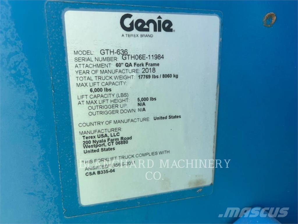 Genie GTH-636 Teleskooplaadurid