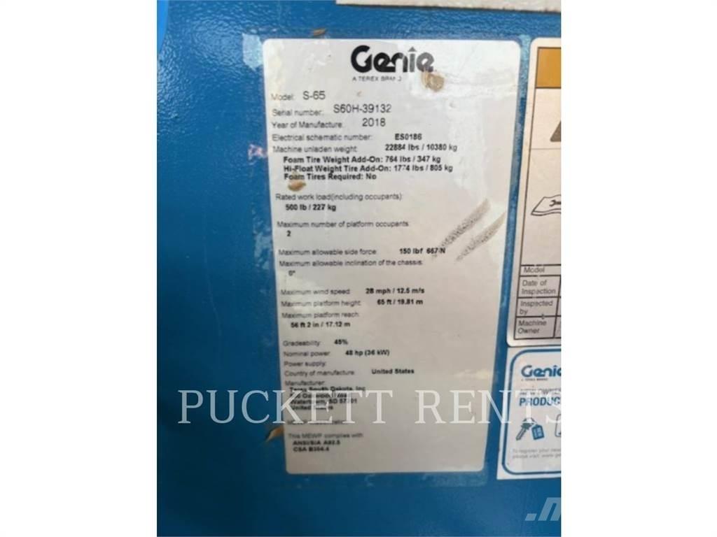 Genie S-65 Iseliikuvad poomtõstukid
