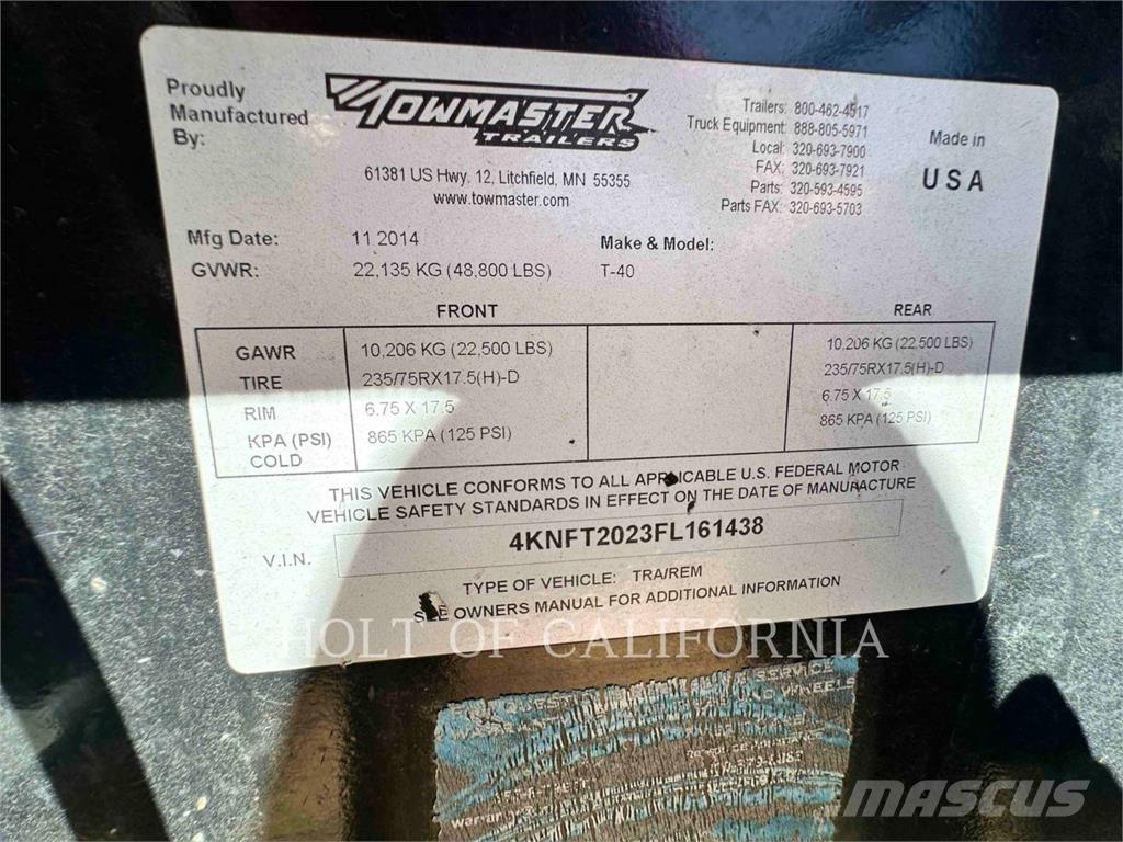 TOWMASTER T-40 Muud haagised