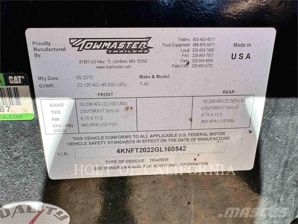 TOWMASTER T-40 Muud haagised