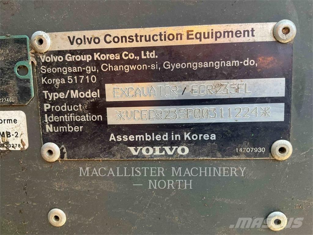 Volvo ECR235EL Roomikekskavaatorid