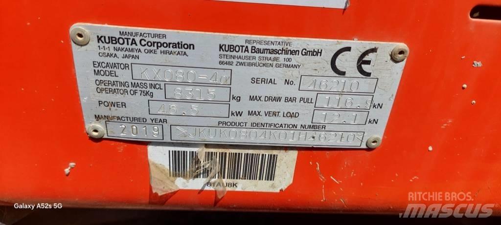 Kubota KX 080-4 Väikeekskavaatorid 7t-12t