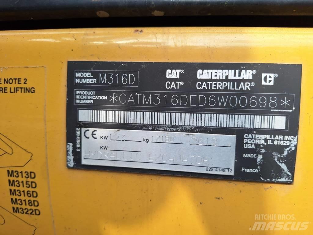 CAT M 316 D Ratasekskavaatorid