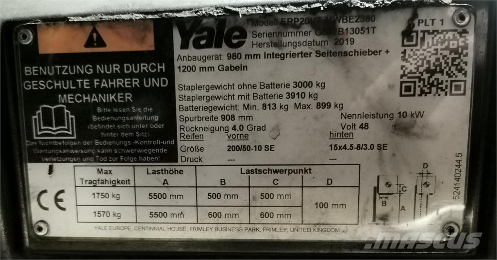 Yale ERP20VT MWB Elektritõstukid