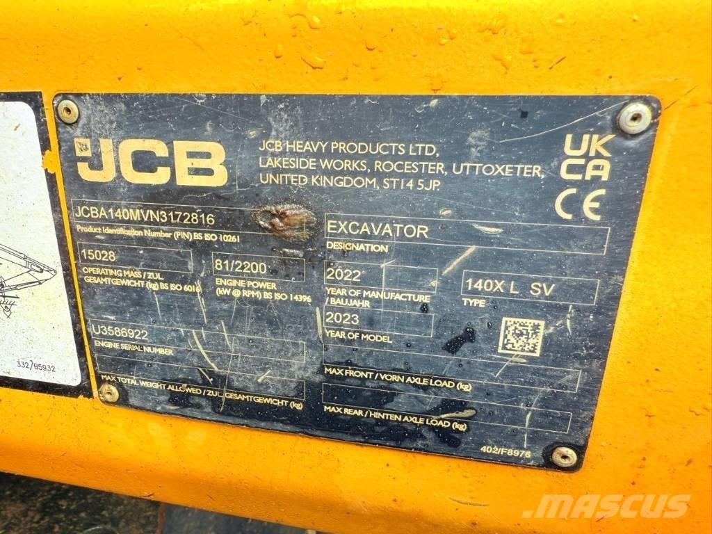 JCB 140 X Roomikekskavaatorid