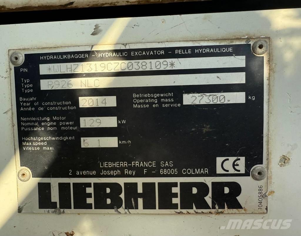 Liebherr R 926 Roomikekskavaatorid