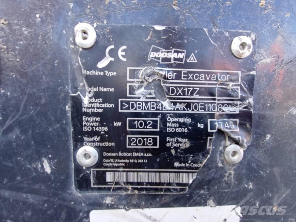 Doosan DX 17 Miniekskavaatorid < 7 t