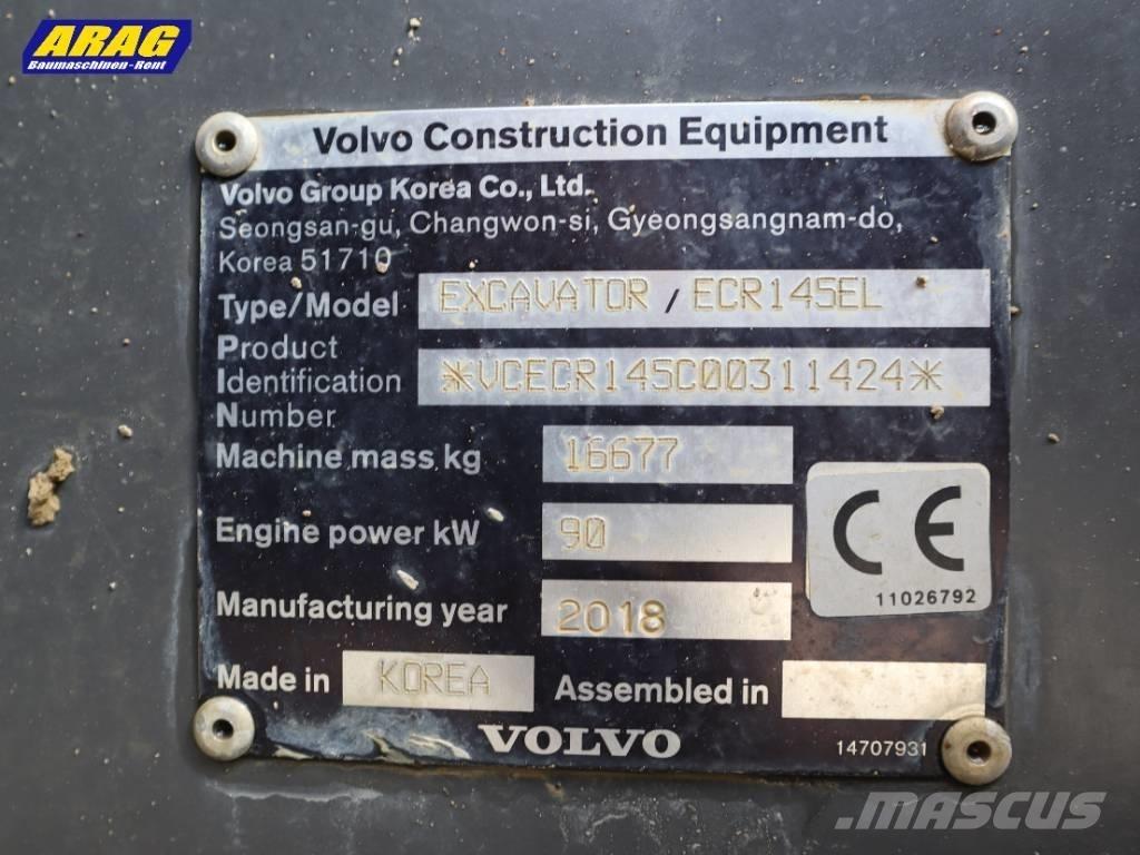 Volvo ECR 145 EL Roomikekskavaatorid